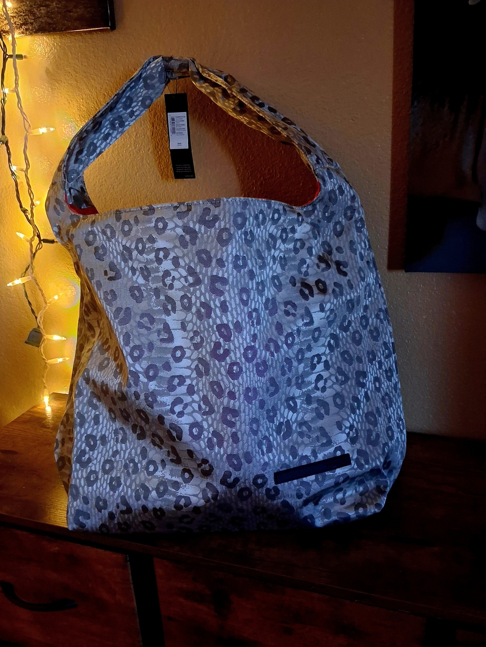 Neutral Animal-Print Hobo Tote Bag - Gray